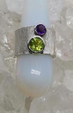 PERIDOT mit Amethyst - Ring