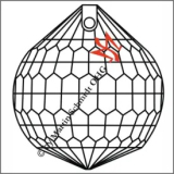 KUGEL - Rautenschliff - Regenbogenkristall - 30mm KUGEL - Rautenschliff - Regenbogenkristall - 30mm