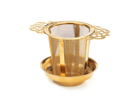 MARISOL - goldfarben - Dauerfilter mit Deckel & Abtropfschale